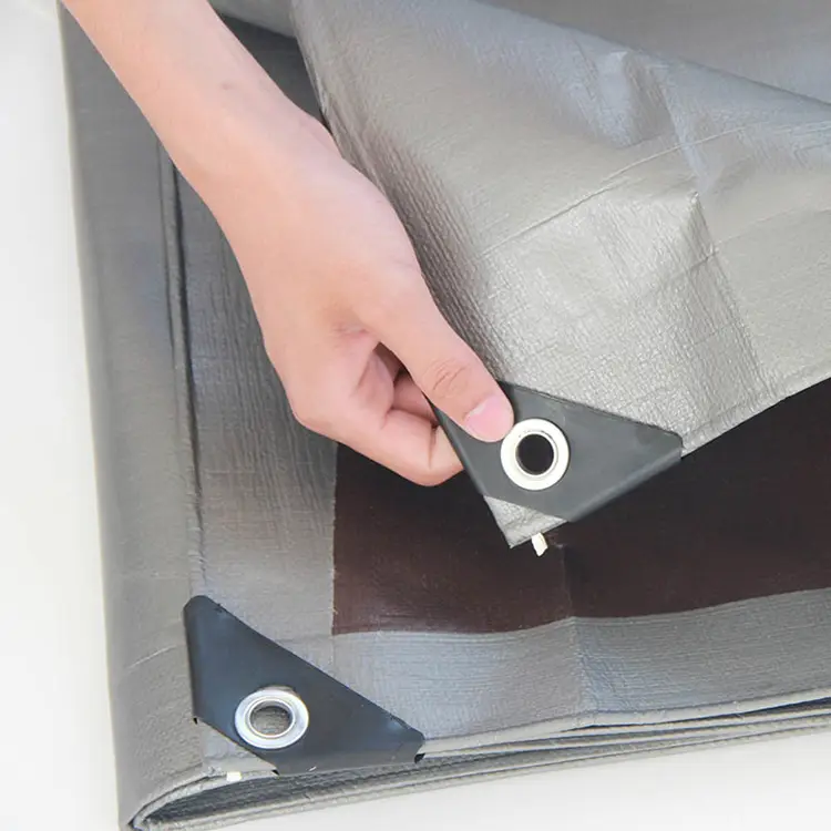 220g сребърен кафяв PE брезент