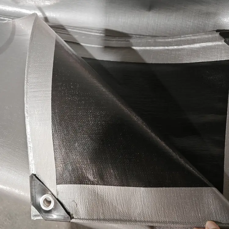 Черно сребро 240 Virgin PE Tarpaulin