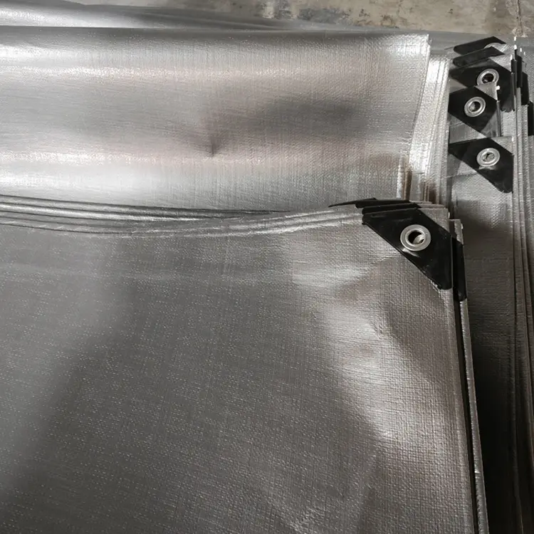 Черно сребро 240 Virgin PE Tarpaulin