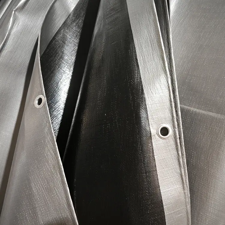 Черно сребро 240 Virgin PE Tarpaulin