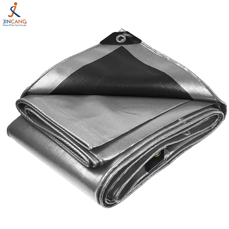 Черно сребро 240 Virgin PE Tarpaulin