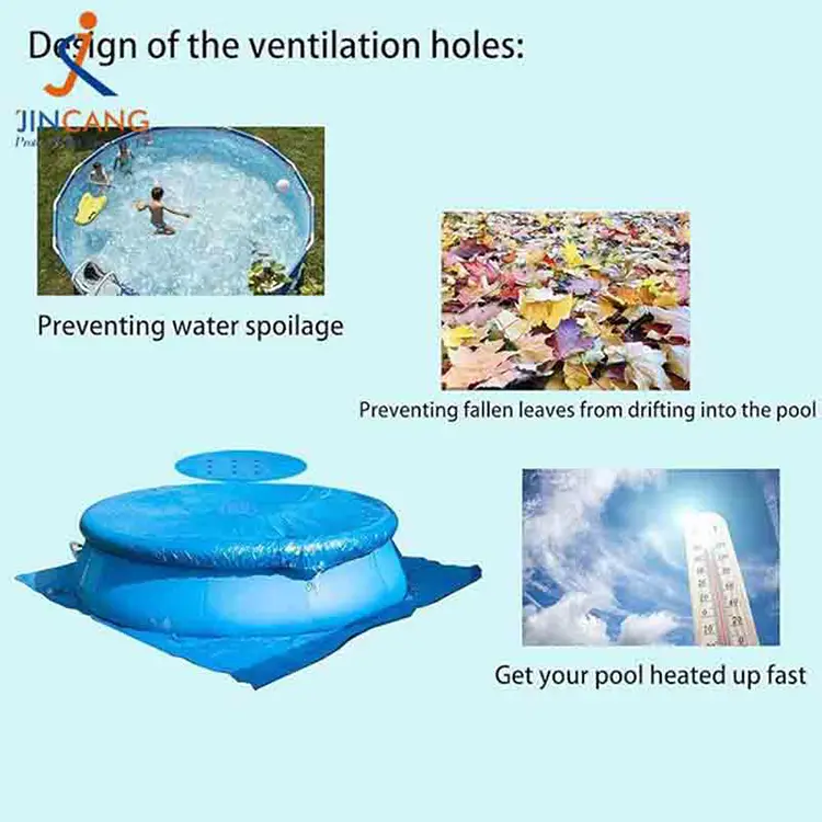 Сини покрива на басейн с брезен