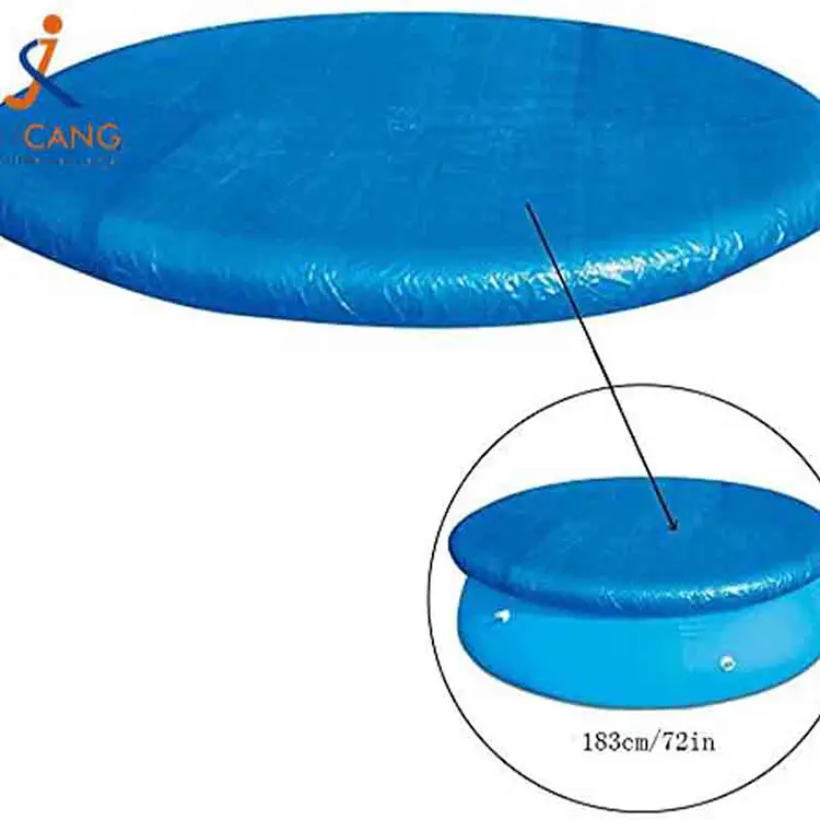 Сини покрива на басейн с брезен